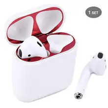 Металлическая пыль защитная наклейка для Apple AirPods аксессуары ультра тонкий 0,04 мм пыленепроницаемый металлический стикер покрытие для Airpods чехол 1 и 2