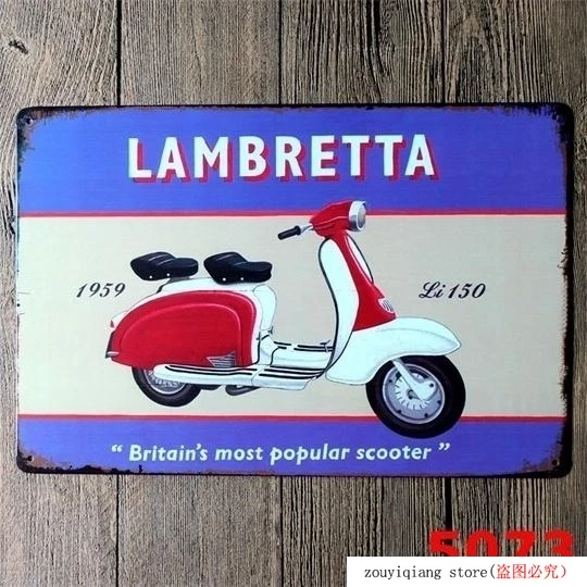 Vespa скутер Calssic итальянская коллекция средняя металлическая/Оловянная вывеска