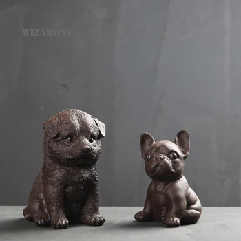 

WIZAMONY Chinese Tea Pet yixing purple clay zisha Dog teapets Tea Accessories Top Grade Tea set Kungfu Tea Lovely Home Deco