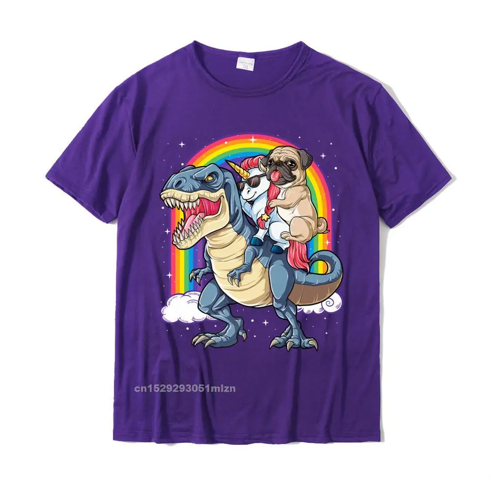 Camisa Men's Hip Hop Casual T Shirt Crew Neck Summer Pure Cotton Top T-shirts Unique Short Sleeve T-shirts Wholesale Pug Unicorn Dinosaur T rex T shirt Kids Girls Women Rainbow Premium T-Shirt__4502 purple