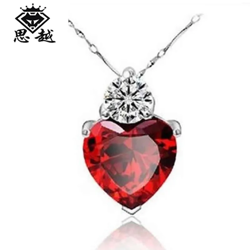 

Heart Necklace South Korea Korean-style Accessories Star Celebrity Style 925 Silver Jewelry Silver Women's