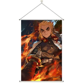 

Demon Slayer Kimetsu no Yaiba Rengoku Kyoujurou Alloy Fabric Wall Poster Scroll 60x90cm 24x36inches