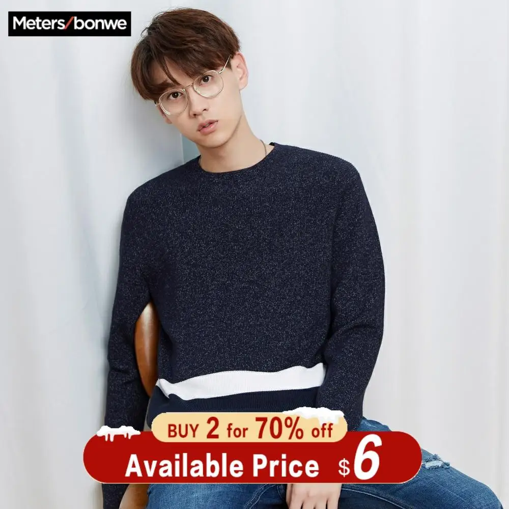 

Metersbonwe New Brand Wool Sweater Men 2019 Autumn Fashion Long Sleeve Knitted Men Cotton Sweater High Quality Clothes