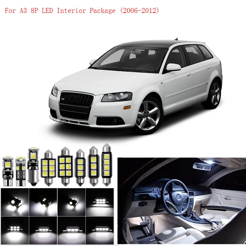21 шт./лот автомобильные Светодиодный лампа для чтения Audi A3 8P светодиодный