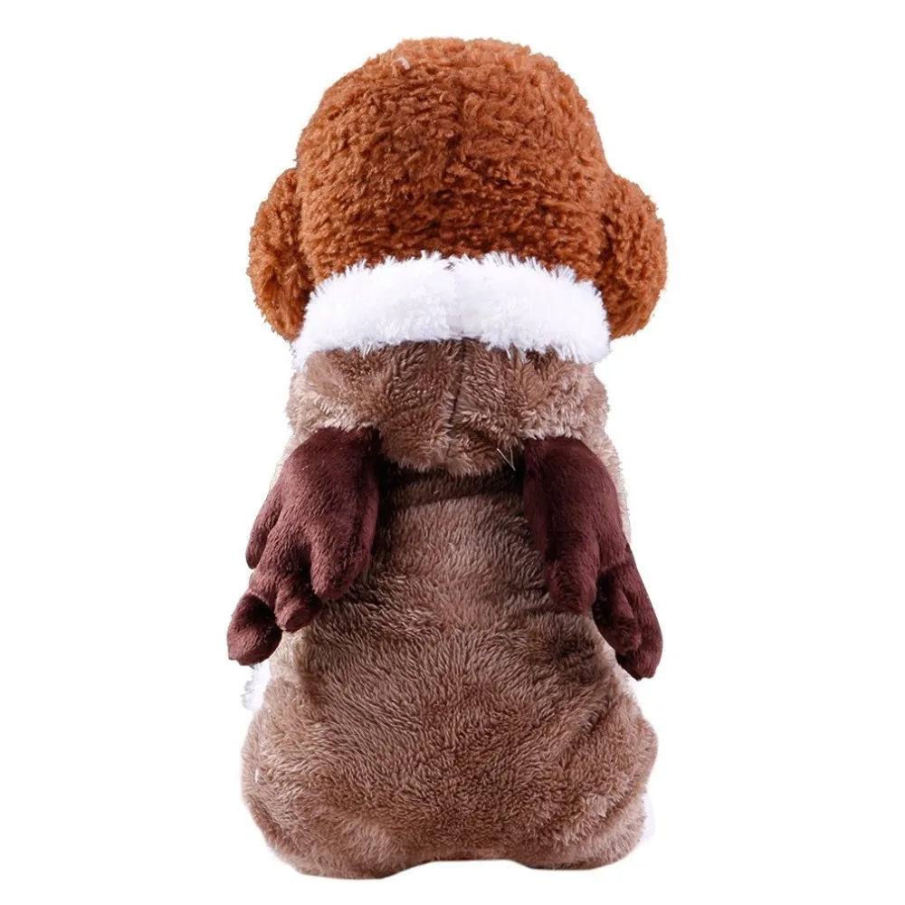 Удобная мультяшная дизайнерская теплая одежда для собак кораллового цвета одежда для собак Одежда для маленьких собак модная толстовка с капюшоном для собак