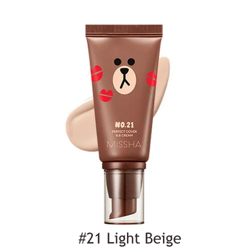 21 Light Beige MISSHA M идеальный чехол BB крем 6 цветов 50 мл основа для макияжа CC отбеливающие кремы увлажняющий консилер основа для макияжа корейская косметика - Цвет: 21 Light Beige