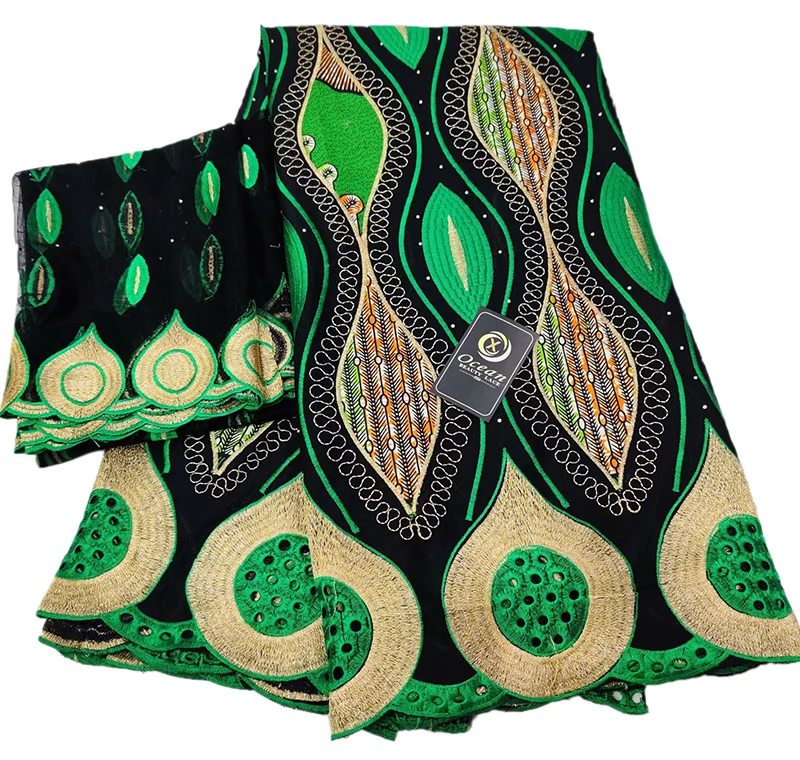 

Latest Swiss voile lace in switzerland african lace fabric 2019 high quality lace With wax print fabric women scarf 7yard/set