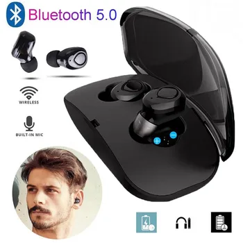 

Wireless Earbuds Bluetooth V5.0 Headphones Sweatproof with Mic & Charging Box