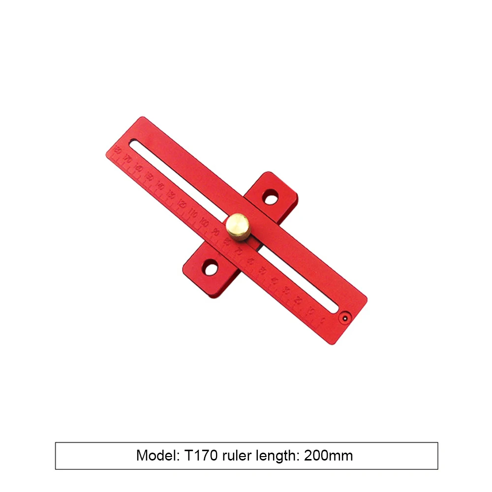 170/270 мм деревообрабатывающий инструмент Т-образной линейки Дырокол строгального калибра из алюминиевого сплава деревообрабатывающий перечеркнутый инструмент измерительные инструменты - Цвет: T-170