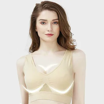 

Cotton Breathable Underwear Wireless With Pads Push Up Bra Plus Size 5XL 6XL Bras For Women Plus Size Seamless Bra