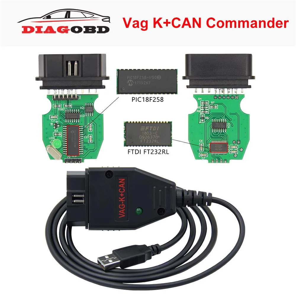VAG K + CAN Commander 1 4 PIC18F258 FTDI для VW AUDI OBD OBD2 автомобильный диагностический инструмент
