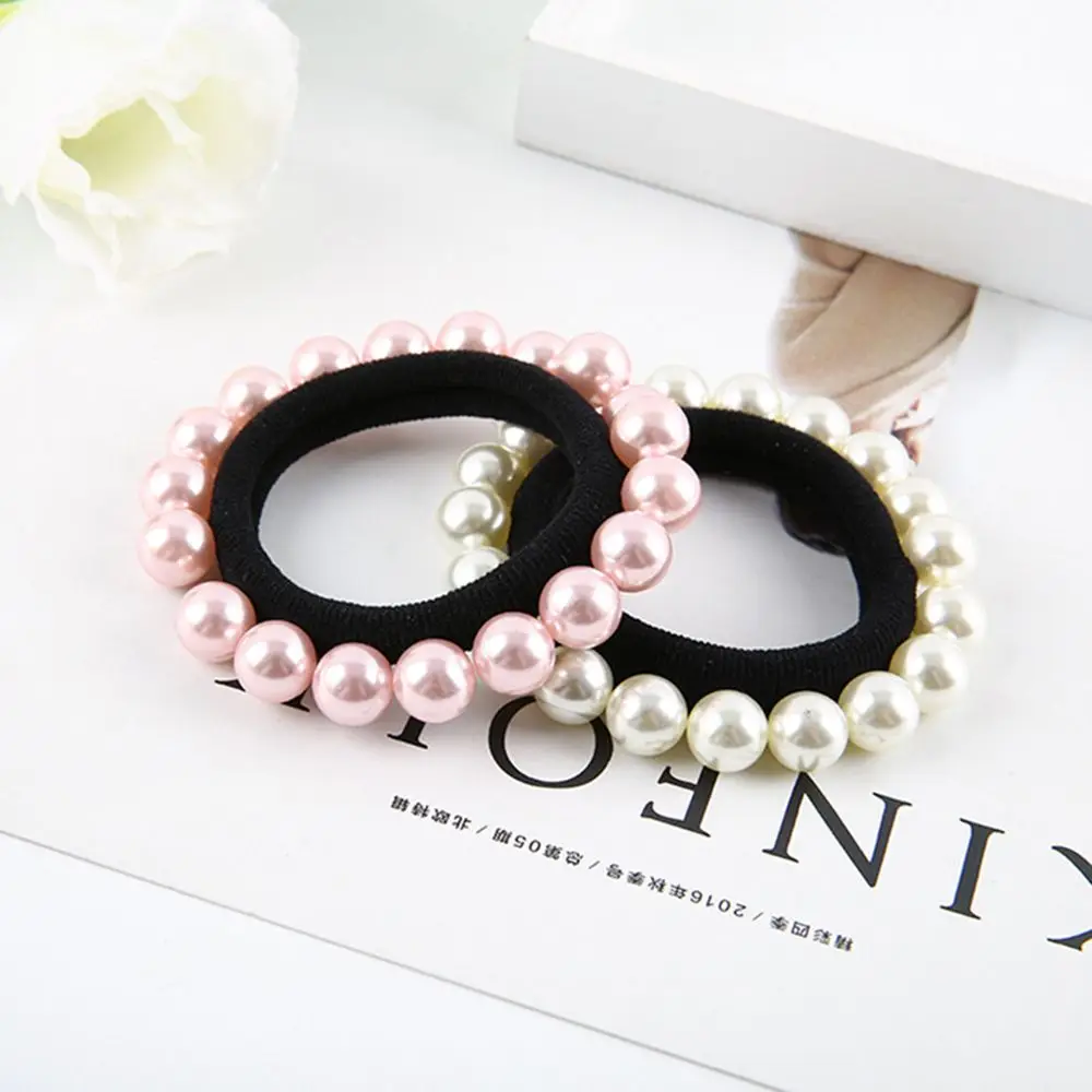 Korea handmade nail pearl hair rope hair ring temperament head rope foundation seamless rubber band hair accessories