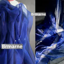 45 см* 145 см/шт. Синий кристалл марля сетка пряжа прозрачная ткань для свадебного платья