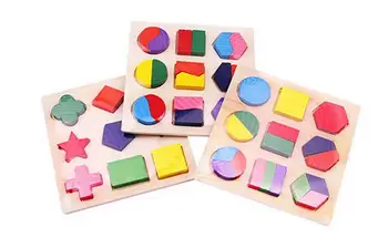 

50set Wooden Geometric Shapes Sorting Math Puzzle Preschool Learning Educational Game Baby Toys