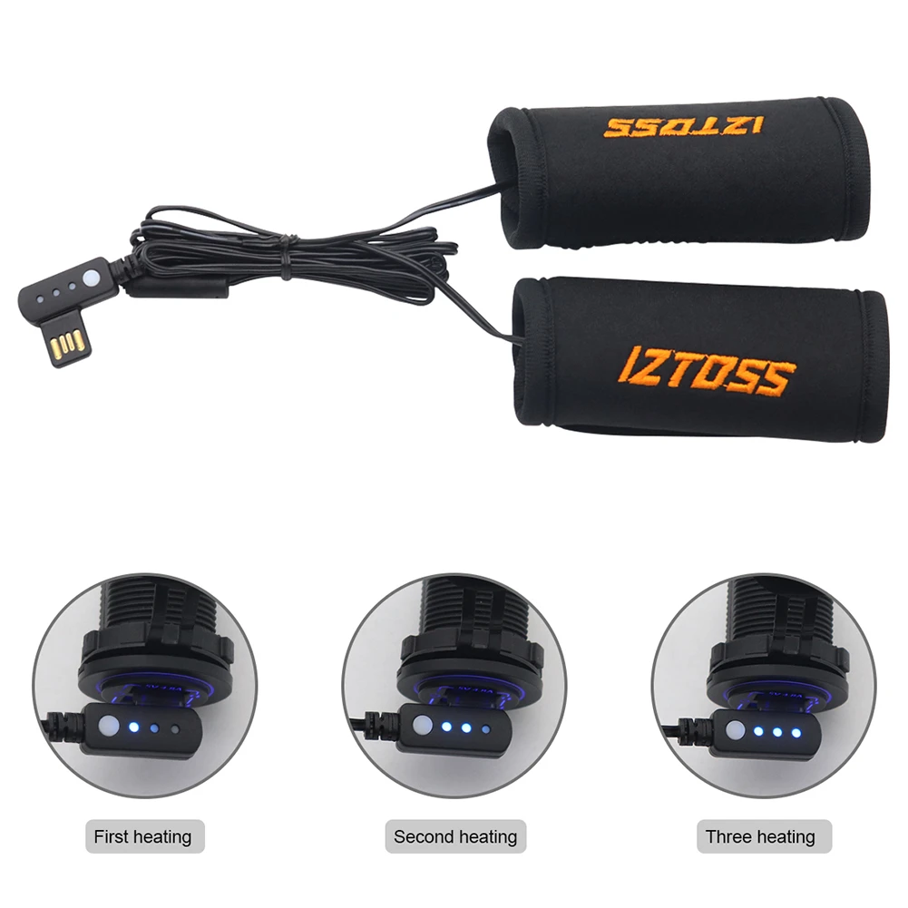 Empuñaduras calefactoras ajustables con USB para motocicleta, calefactor eléctrico para bicicleta montaña, accesorio cálido para - AliExpress