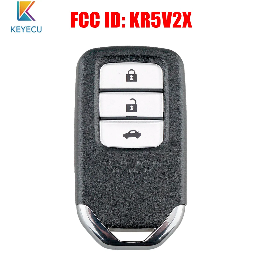 

Keyecu дистанционный брелок 3 кнопки 434 МГц с чипом ID47 для Honda City Jazz Civic Grace 2015 +, FCC ID: KR5V2X