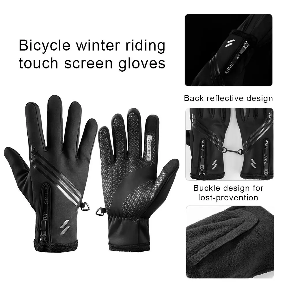 Waterproof Windproof Thermal Gloves Winter Touch Screen Warm Gloves For Cycling Riding Running Outdoor Sports