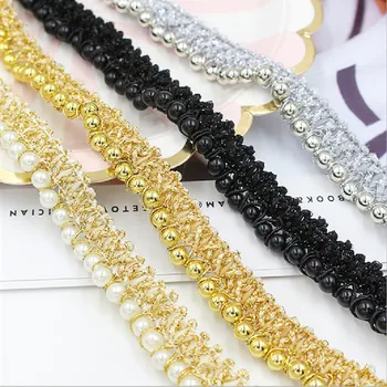 

YACKALASI 9 Yds Centipede Braided Trims GIMP Lace Appliqued Crochet Ribbons Nylon Dress Light Decoration 1.5cm Wide