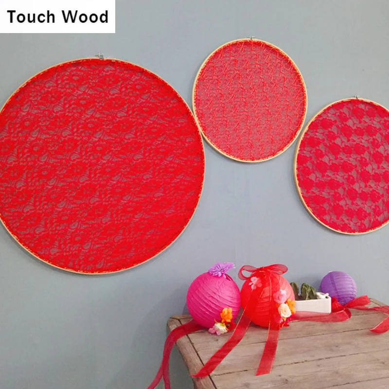 

Handmade Red Lace Accessory Decoration Nature Bamboo Cases Jewellry Display Decor earring holder
