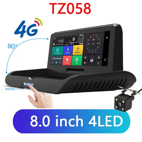 Автомобильный видеорегистратор WHEXUNE 8 дюймов, 4G, Android, Full HD, 1080 P, автомобильная камера, gps навигатор, ADAS, двойной объектив, ночное видение, Автомобильный видеорегистратор, видеорегистратор - Название цвета: TZ058