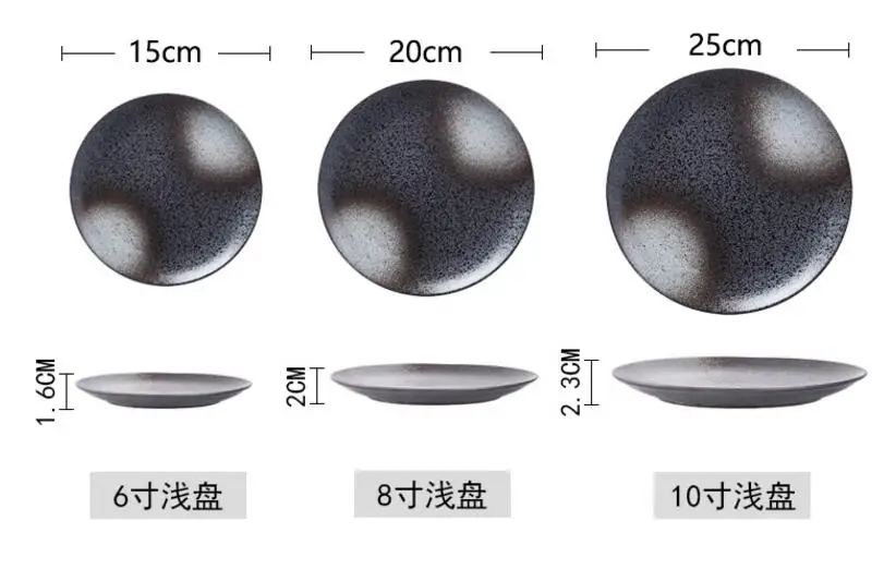 Японская столовая посуда в ретро стиле керамическая тарелка креативное западное блюдо для стейков поднос для завтрака диск домашняя Кухонная Посуда декоративная тарелка