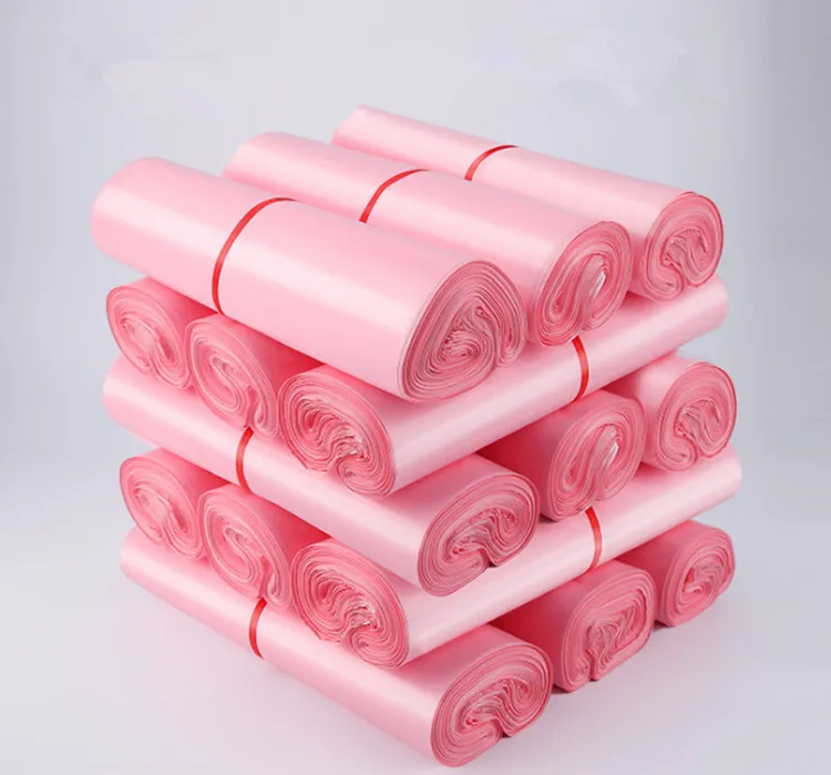 Light Pink Poly Mailer Adhesive Envelope Bag DIY Plastic Mailing Clothing Dress Gift Box Underwear Toys Shoes Packaging Pouches 4