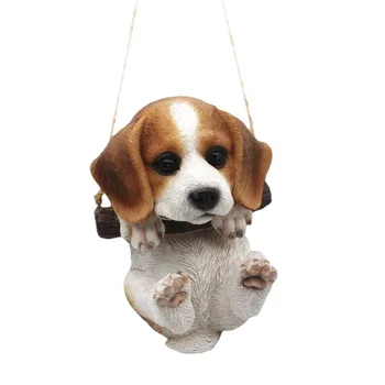 

innodept12 Resin Cute Puppy Dog Hanging Garden Statue Figurines