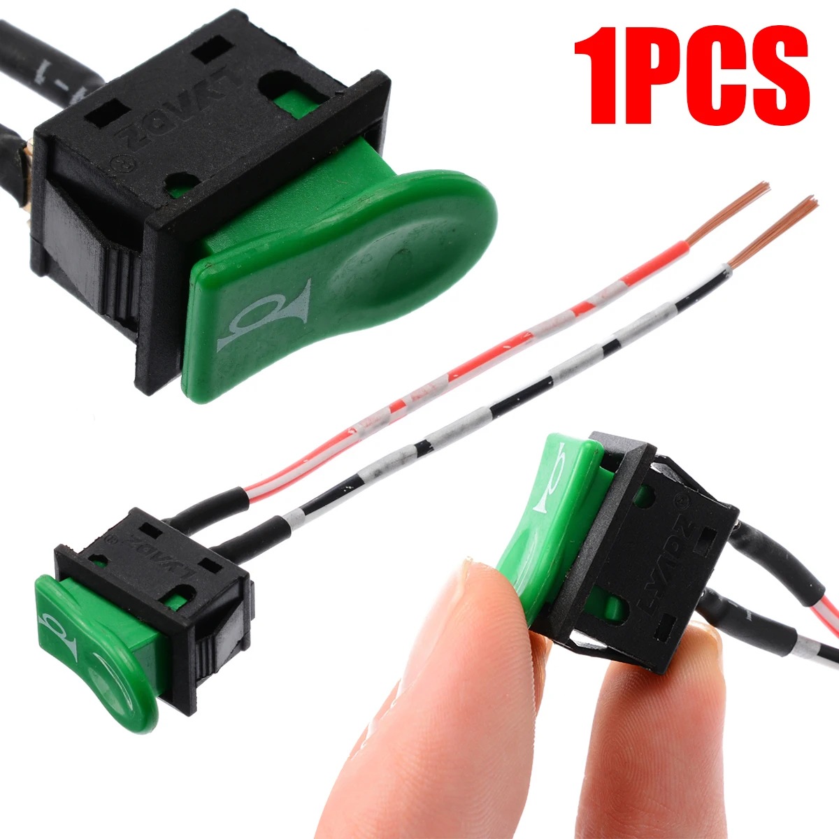 Mayitr 250V 1pc Universal Green Car Horn Switch Button ABS Plastic Momentary Push Button for