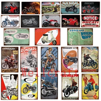

[ WellCraft ] ZUNDAPP DUCATI Tin Signs Posters Vintage Motor Metal Painting Custom Club Decor LT-2035