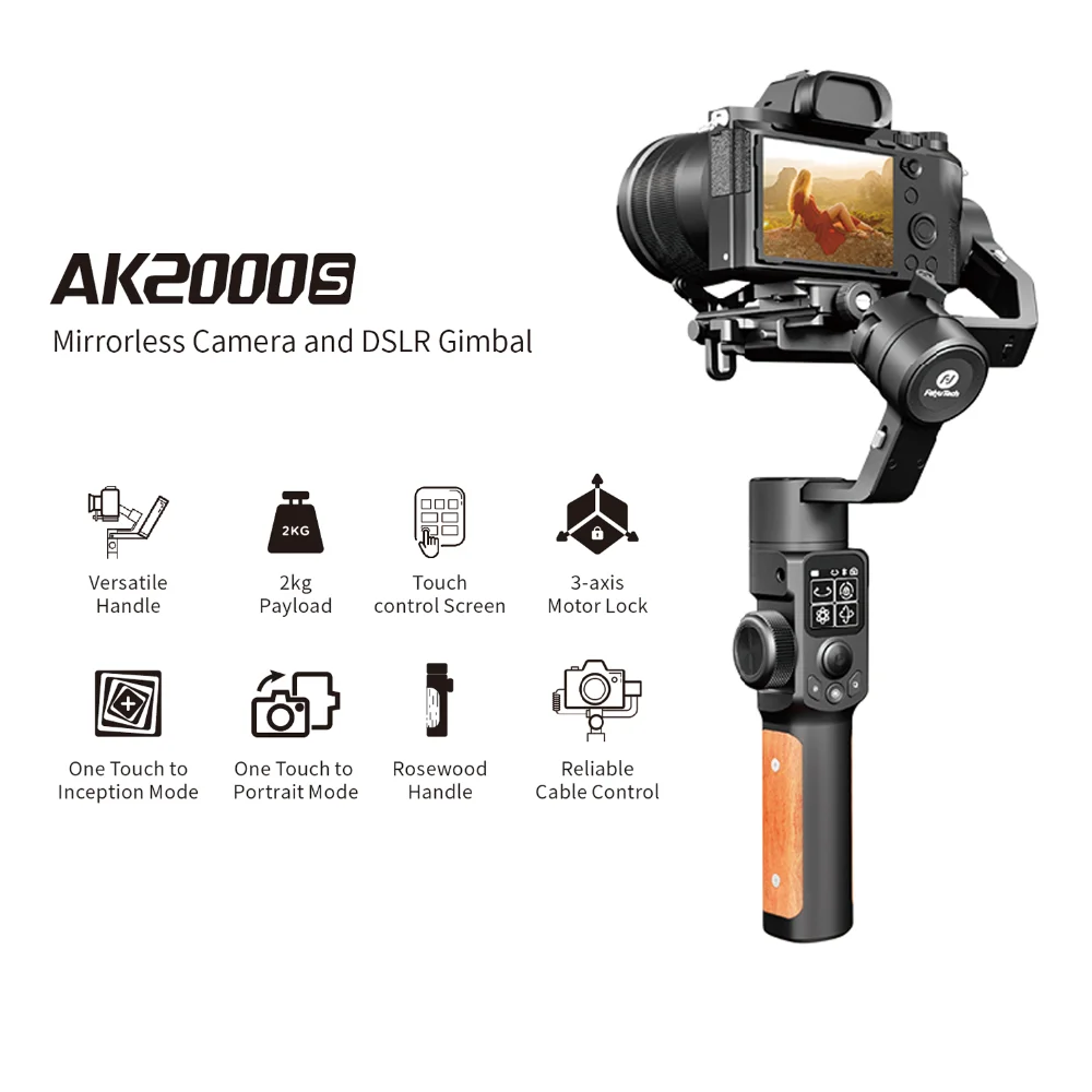 FeiyuTech AK2000S DSLR камера стабилизатор ручной видео Gimbal подходит для беззеркальная камера DSLR 2,2 кг Полезная нагрузка