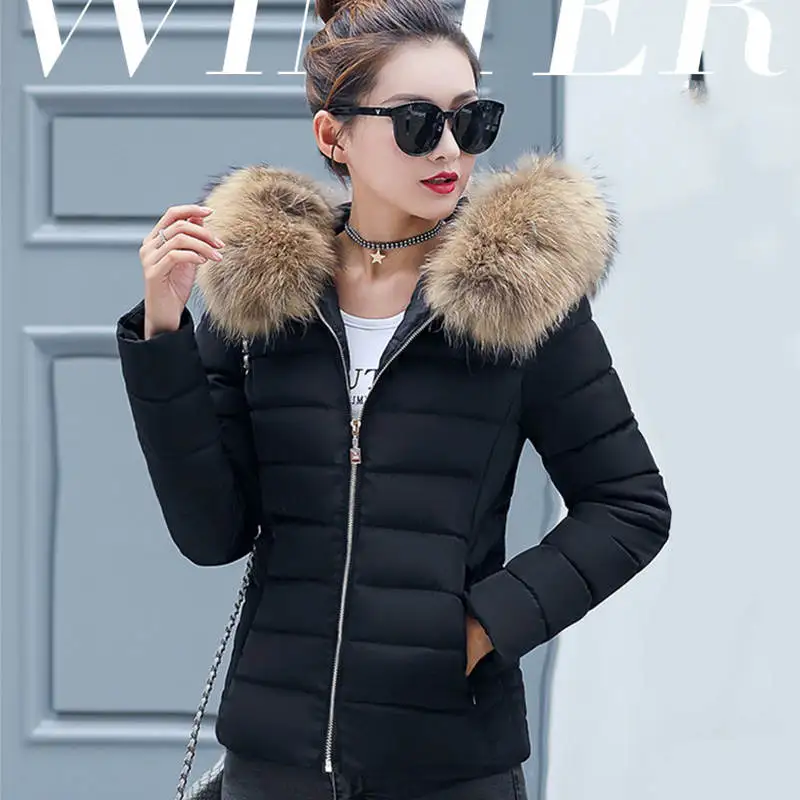 

Newly Women Down Parka 2019 Special Offer Female Cotton-Padded Jacket With Hooded Large Fur Down Parka Keep Warm
