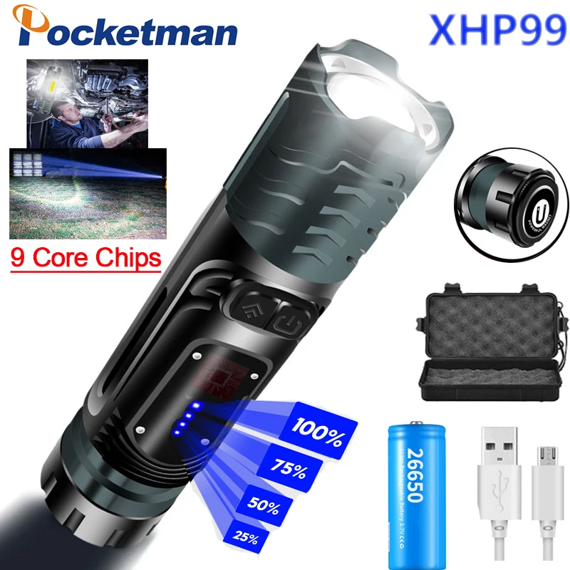 

New XHP99+COB led flashlight lantern with window hammer self-defense led torch multifunctional tactical flashlight Hunting Camp