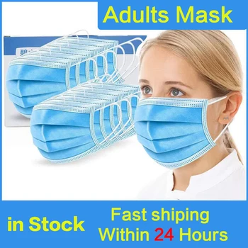 

50/100pcs Face Mouth Anti Dust Disposable Mask Protect 3 Layers Filter Dustproof Earloop Non Woven Mouth Mask PM001