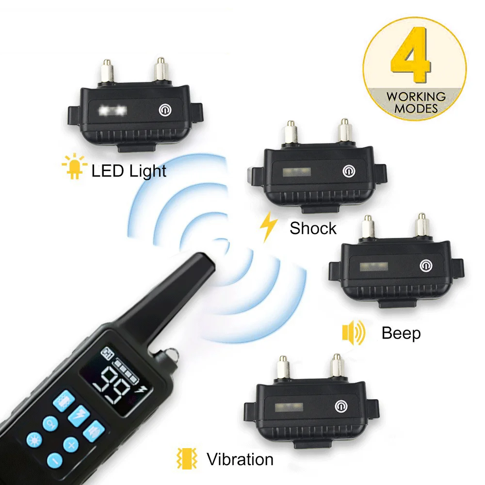 

Collar for Dogs Electric Dog Training Collar Waterproof Rechargeable Remote Control LCD Display for All Size Bark-stop Collar