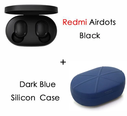 Xiaomi Redmi Airdots Xiaomi беспроводные наушники Голосовое управление Bluetooth 5,0 шумоподавление управление - Цвет: add dark blue case