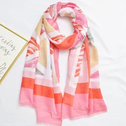 Fashion Colorful Geometric Plaid Fringe Viscose Shawl Scarf Lady High Quality Wrap Pashmina Snood Bufandas Muslim Hijab 180*90cm