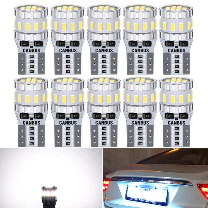 10x LED T10 W5W 194 Canbus безошибочный автомобильный светильник для Nissan Qashqai Leaf X Trail Note Tiida