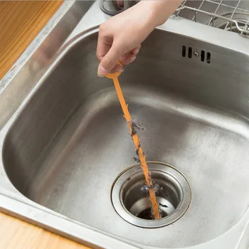 

47.5CM Kitchen Sink Cleaning Hook For Kitchen Sewer Dredging Device Spring Pipe Hair Dredging Tool Removal Sink Cleaning Tool