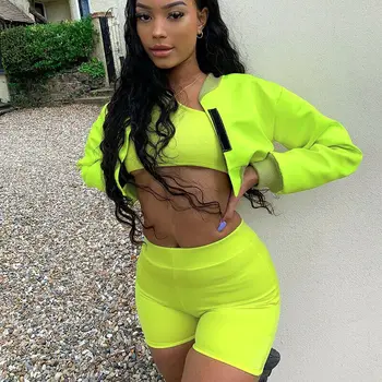 

Elegant Solid Color Cropped Jacket New Fashion Women Short Long Sleeves Coat Autumn Spring Biker Jacket Female Clubwear Jackets