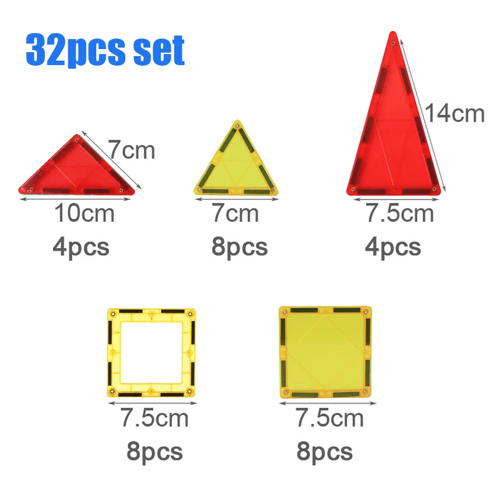 15-60 шт. большой магнитный дизайнерский Строительный набор модель и строительные игрушки магнитные блоки Развивающие игрушки для детей подарок для детей - Цвет: 32pcs  set