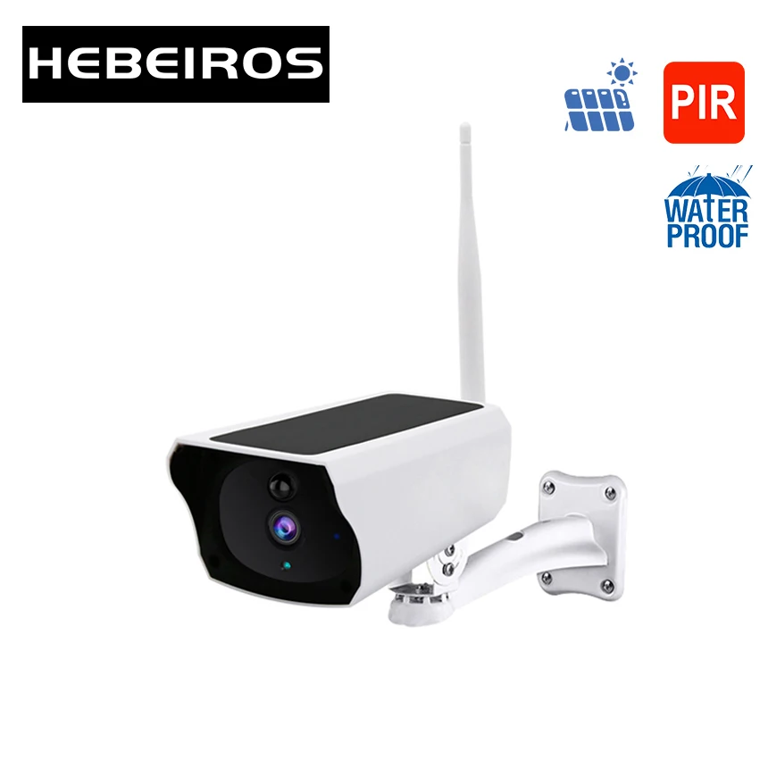 

Hebeiros Solar Battery WiFi IP Camera 1080P HD Outdoor Wireless Security Camera PIR Motion Detection Surveillance CCTV Camera