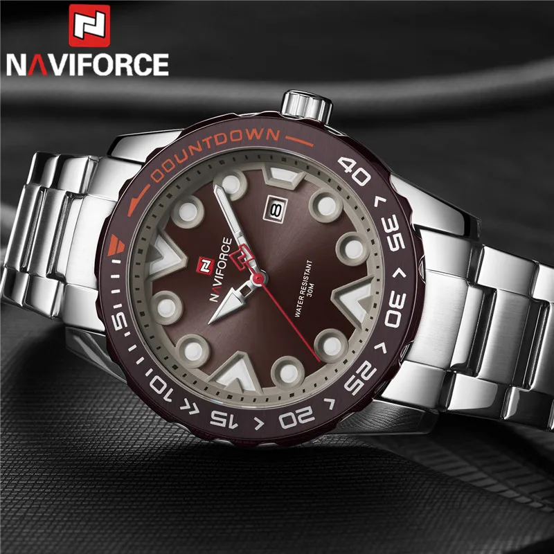 Часы наручные NAVIFORCE Мужские кварцевые брендовые роскошные классические