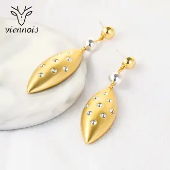 

Viennois Gold/Rose Gold Elegant Metal Leaf Dangle Earrings For Woman and Girls Earrings 2020