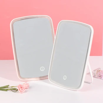 

New Makeup Mirror with LED Cosmetic Mirror with Touch Dimmer Switch Battery Operat Stand for Tabletop Bathroom Bedroom Travel