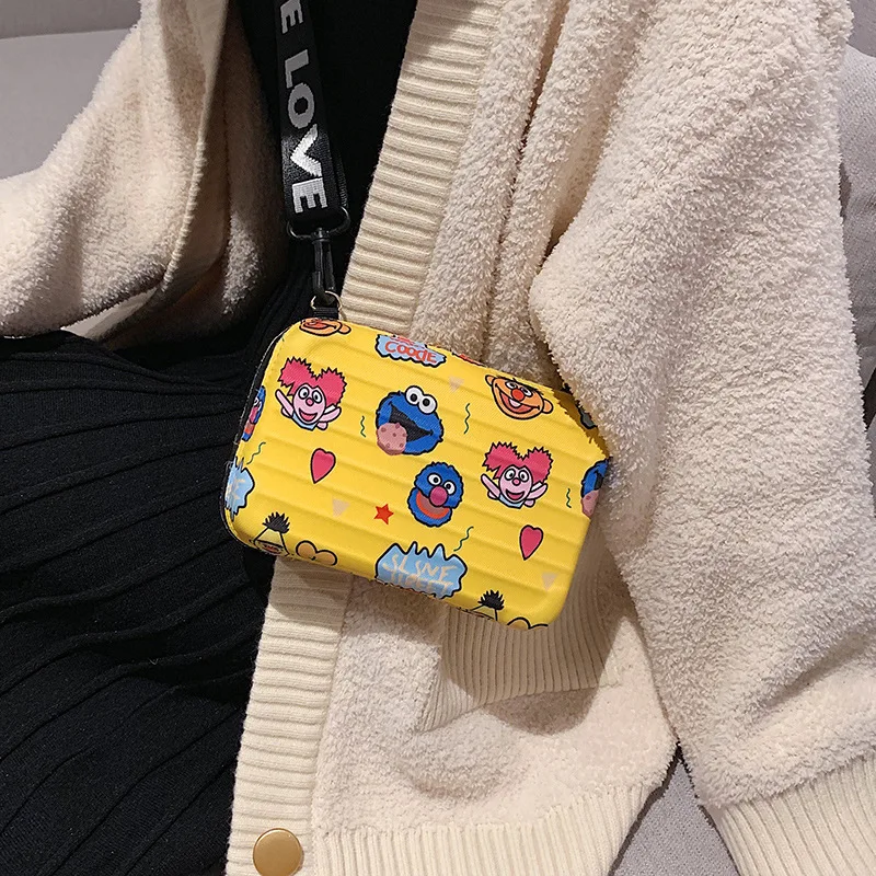 

Lockbox Oblique Satchel Female 2019 New Personality Pull Rod Box Small Bag Lovely Princess Whimsy Mini Shoulder Bag Women Ladies