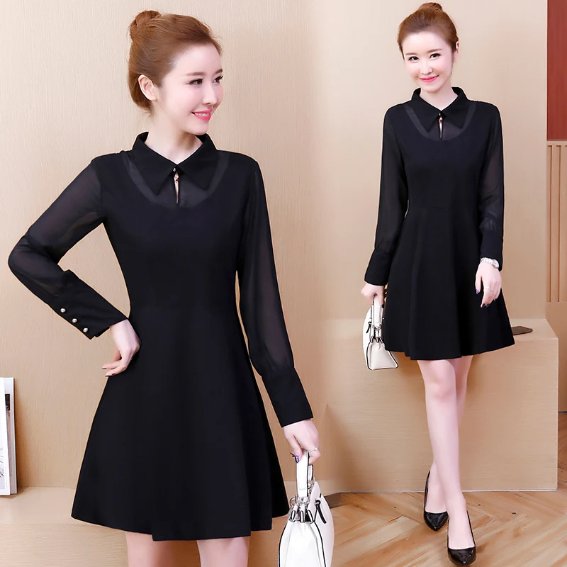 

plus size L-5XL XXL XXXL 3XL XXXXL 4XL dress fat blouses blusas ladies womens office work Business Patchwork slim Casual dresses