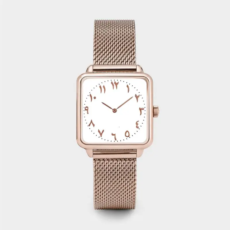 Times square кварцевые часы с арабским номером женские кожаным ремешком ROSEGOLD relogio feminino