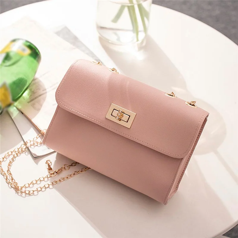  British Fashion Simple Small Square Bag Women's Designer Handbag 2019 High-quality PU Leather Chain - 33002520658