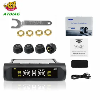 

Car TPMS Tyre Pressure Monitoring System Solar Power Digital LCD Display Auto Security Alarm Systems Tyre Pressure