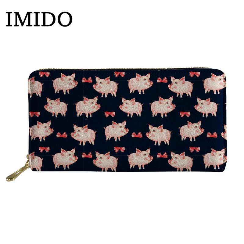 IMIDO Kawaii кошелек с рисунком поросенка из мультфильма, сумка для монет для девочек, кошелек для кредитных карт, женский кошелек, Forever Young, бумажник модный кошелек - Цвет: WLL1369Z21